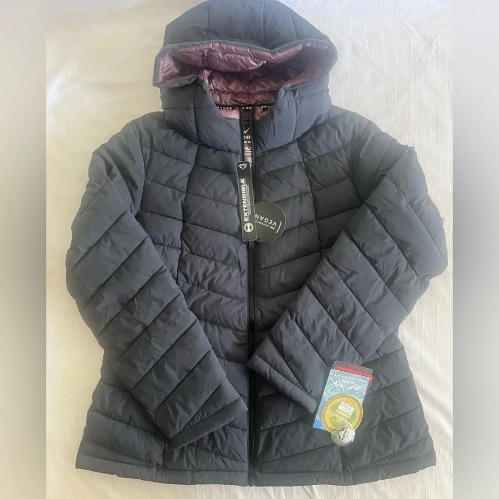 HFX Performance Women's Puffer Jacket XL Stretch Charcoal Water Resistant $120 - Picture 1 of 11